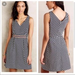 Blue striped sleeveless dress (anthropologie)